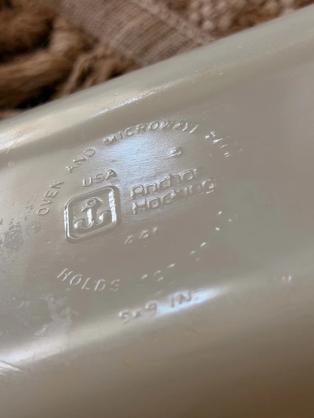 Vintage ANCHOR HOCKING FIRE KING LOAF PAN 441 ONE QUART VEGETABLE HARVEST 5 X 9